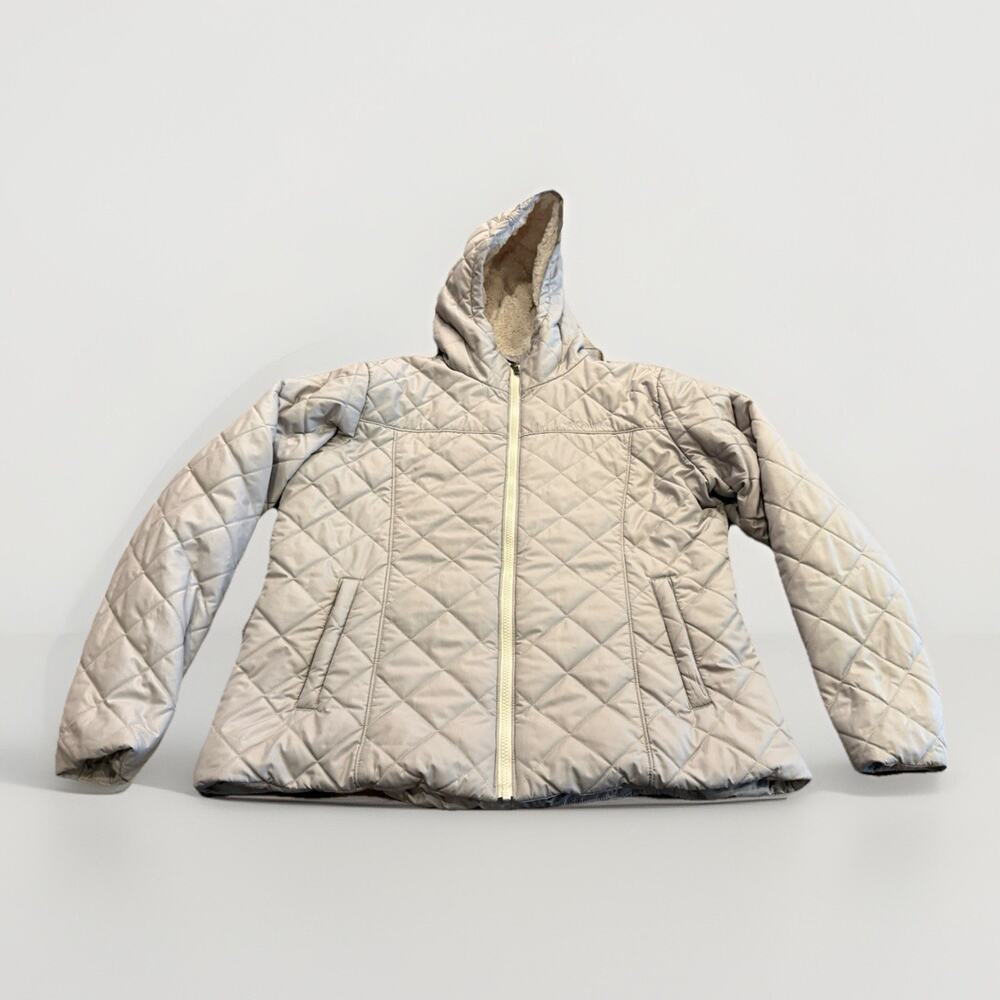 Columbia Womens Gray Copper Crest Hooded Quilted Full Zip Jacket Size XL XK1191
